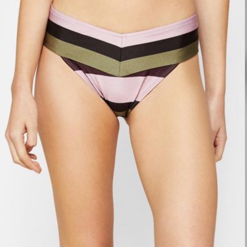Ted Baker London Imperial Stripe Dusky Pink Woman’s Bikini Bottoms NWT Size ‎ S